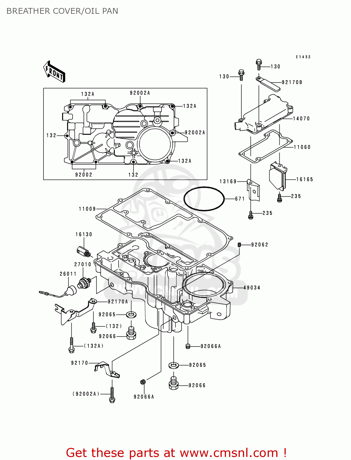 BREATHER COVER/OIL PAN ZX1100D6 ZZR1100 1998 EUROPE UK FR NL GR IT NR SP ST