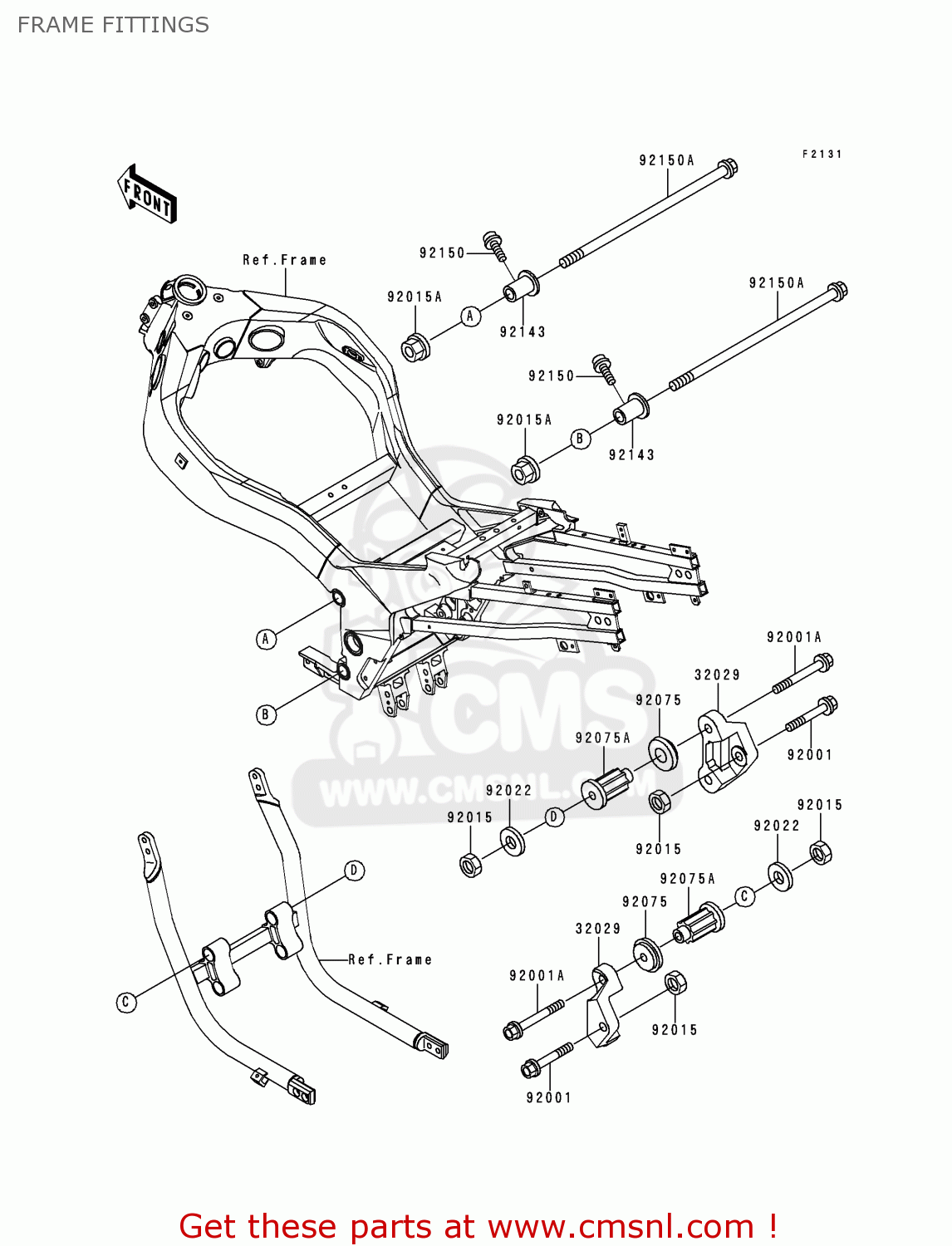 FRAME FITTINGS ZX1100D6 ZZR1100 1998 EUROPE UK FR NL GR IT NR SP ST