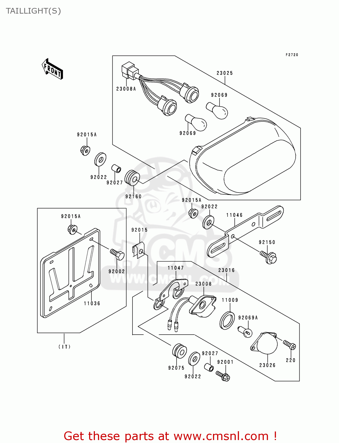 TAILLIGHT(S) ZX1100D6 ZZR1100 1998 EUROPE UK FR NL GR IT NR SP ST