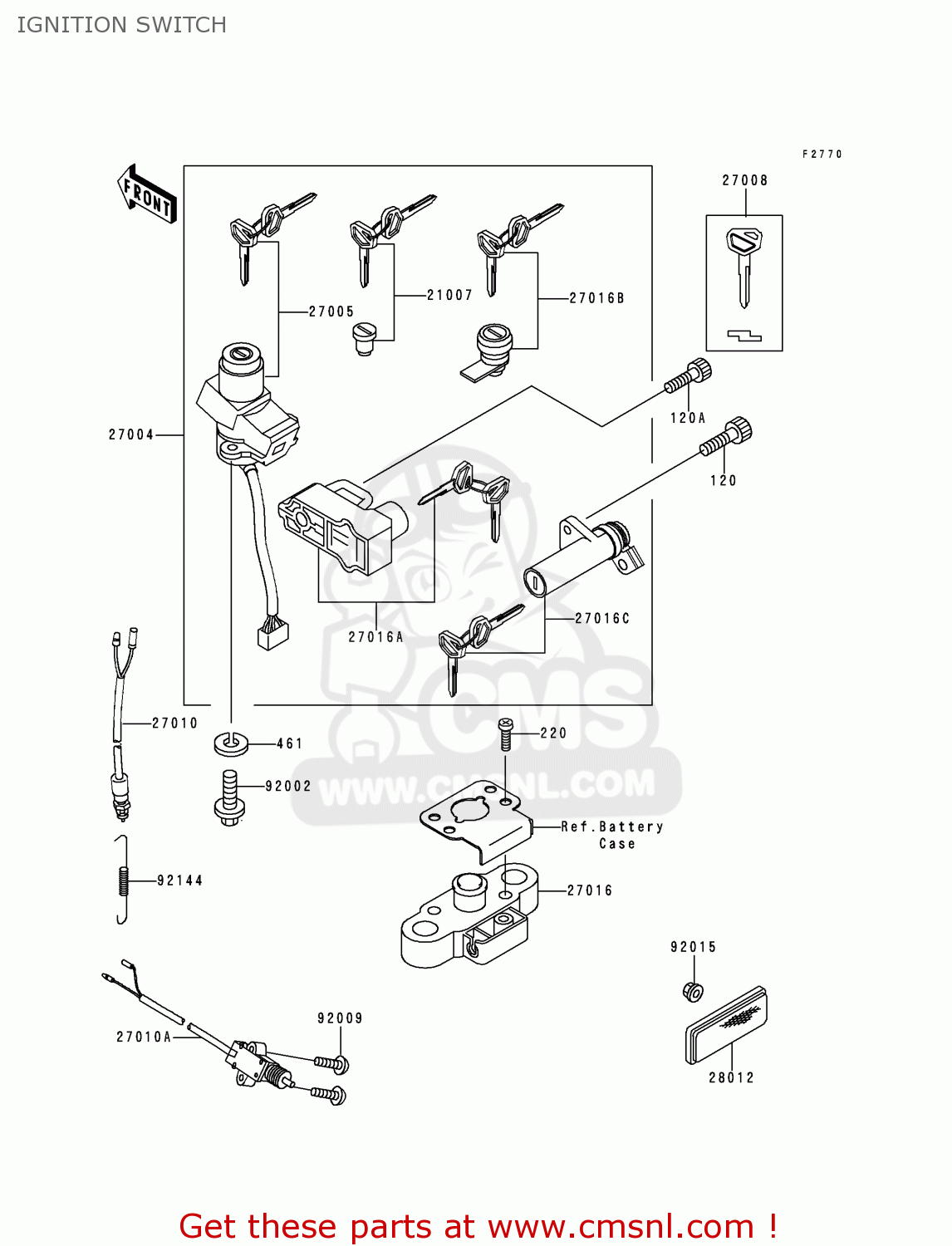 IGNITION SWITCH ZX1100D6 ZZR1100 1998 EUROPE UK FR NL GR IT NR SP ST