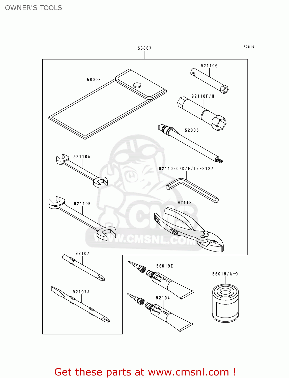 OWNER'S TOOLS ZX1100D6 ZZR1100 1998 EUROPE UK FR NL GR IT NR SP ST