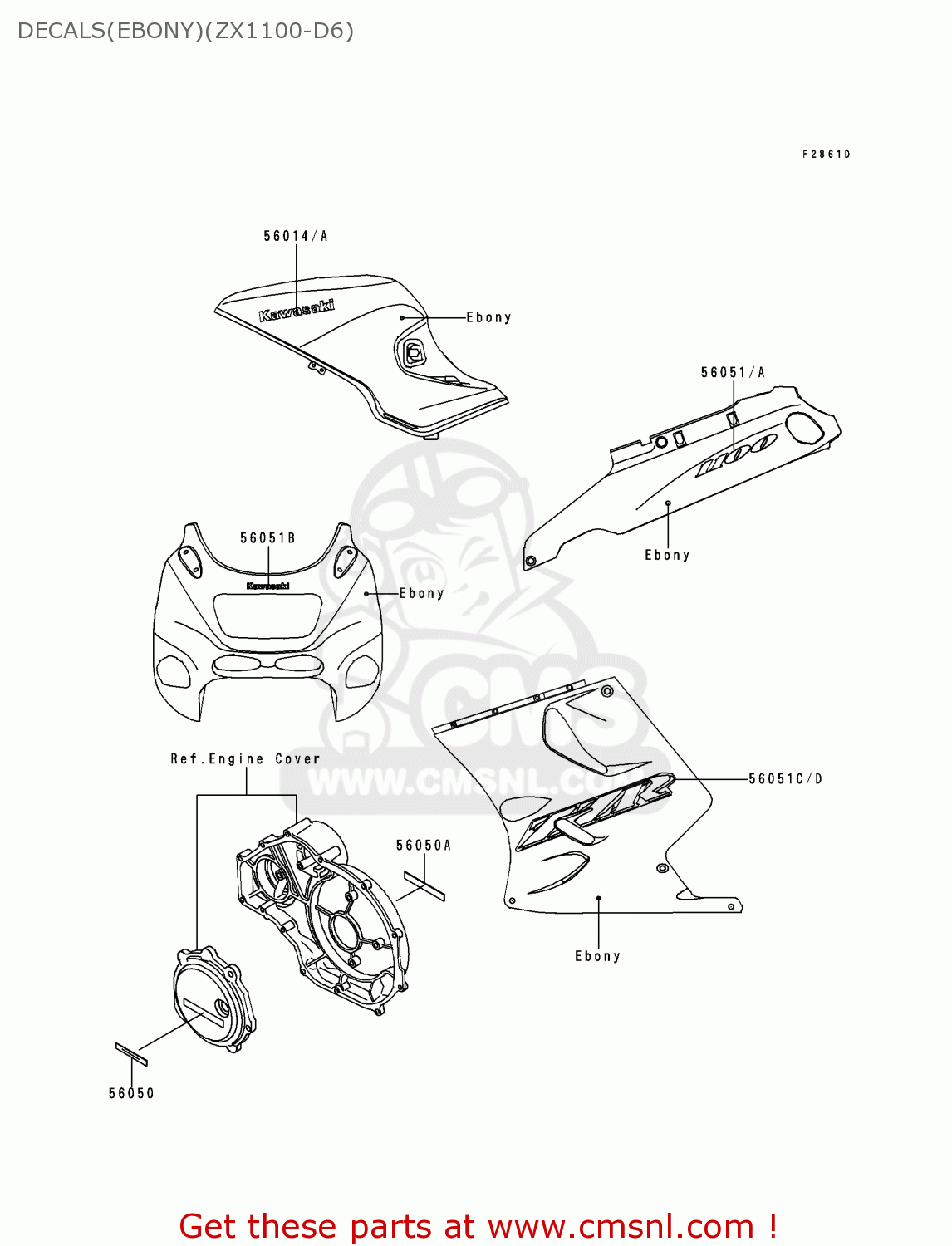 DECALS(EBONY)(ZX1100-D6) ZX1100D6 ZZR1100 1998 EUROPE UK FR NL GR IT NR SP ST