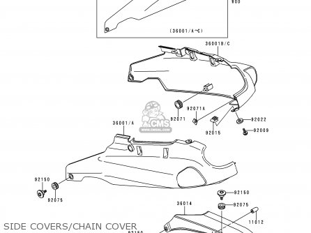 SIDE COVERS/CHAIN COVER - ZX1100D6 ZZR1100 1998 EUROPE UK FR NL GR IT NR SP ST