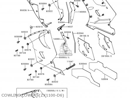 COWLING LOWERS(ZX1100-D6) - ZX1100D6 ZZR1100 1998 EUROPE UK FR NL GR IT NR SP ST