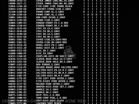 1998 ZX1100-D6    H3 CANDY WINE RED - ZX1100D6 ZZR1100 1998 EUROPE UK FR NL GR IT NR SP ST