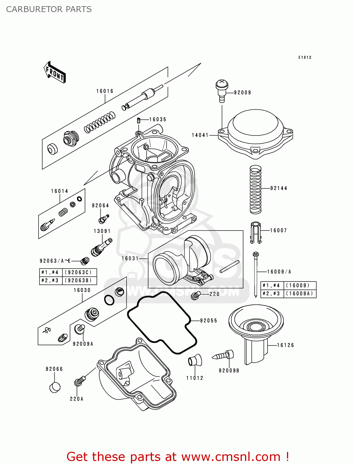 CARBURETOR PARTS ZX1100D7 NINJAZX11 1999 USA CALIFORNIA CANADA
