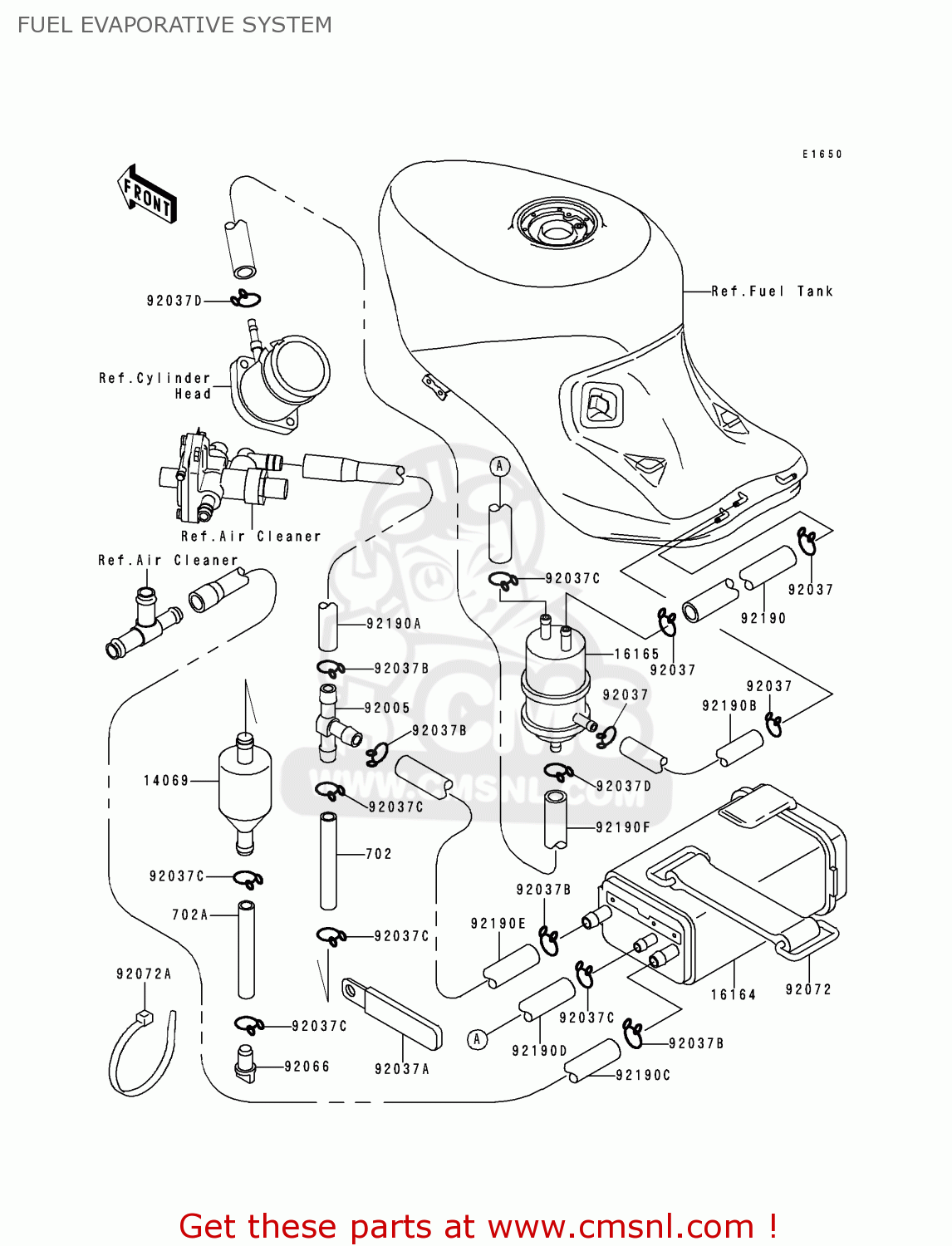 FUEL EVAPORATIVE SYSTEM ZX1100D7 NINJAZX11 1999 USA CALIFORNIA CANADA