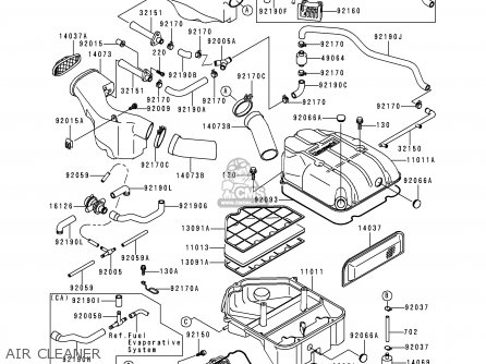 AIR CLEANER - ZX1100D7 NINJAZX11 1999 USA CALIFORNIA CANADA