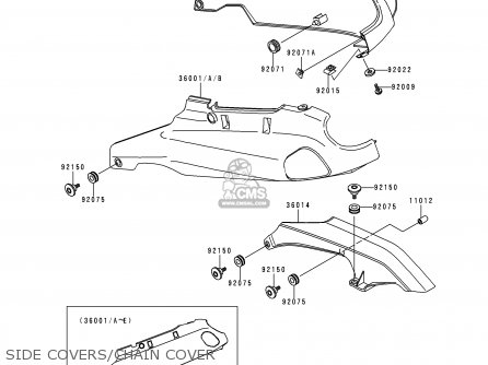SIDE COVERS/CHAIN COVER - ZX1100D7 NINJAZX11 1999 USA CALIFORNIA CANADA