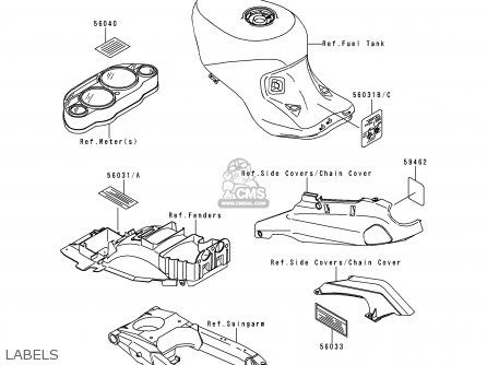 LABELS - ZX1100D7 NINJAZX11 1999 USA CALIFORNIA CANADA