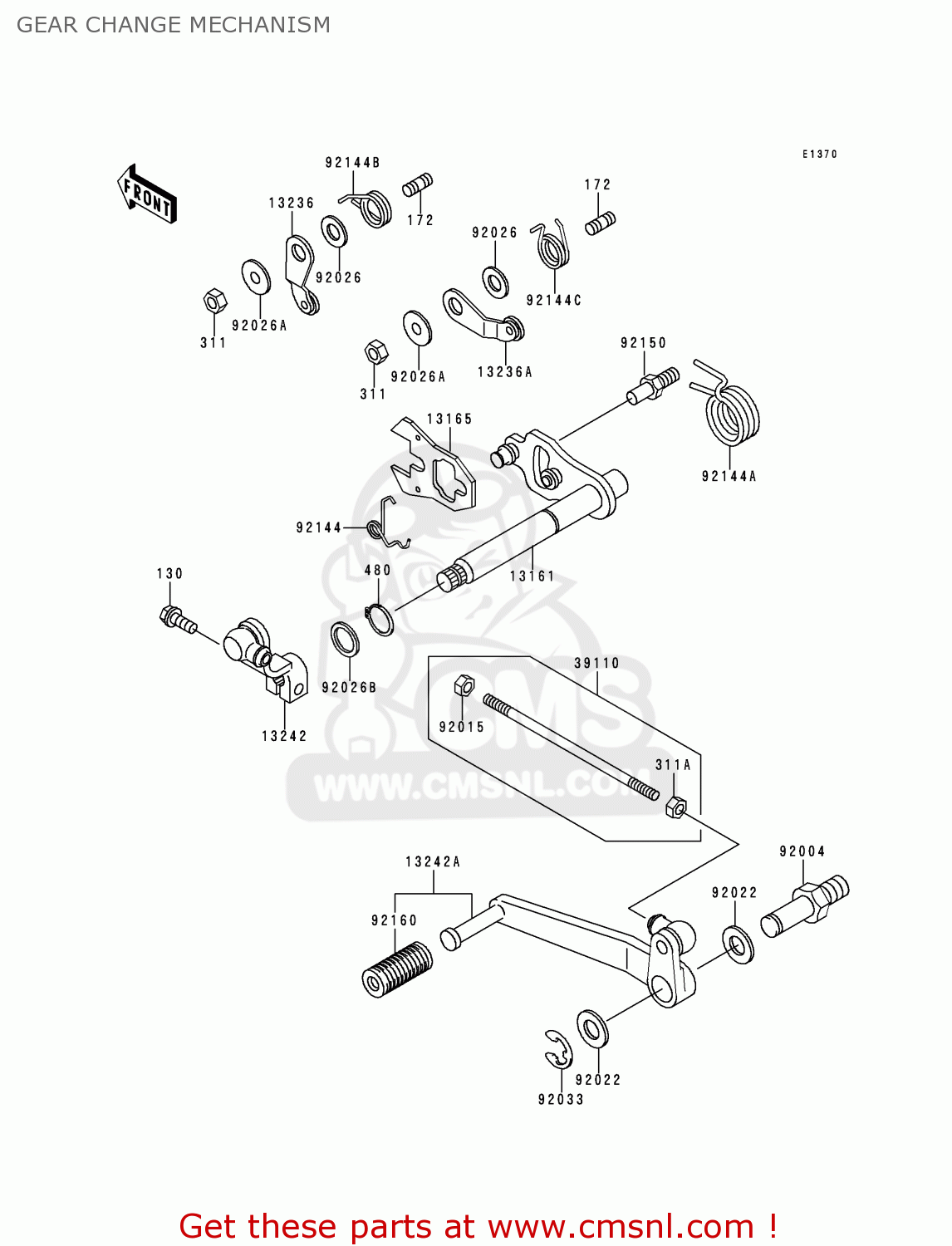 GEAR CHANGE MECHANISM ZX1100D7 ZZR1100 1999 EUROPE UK FR NL GR IT NR SP ST