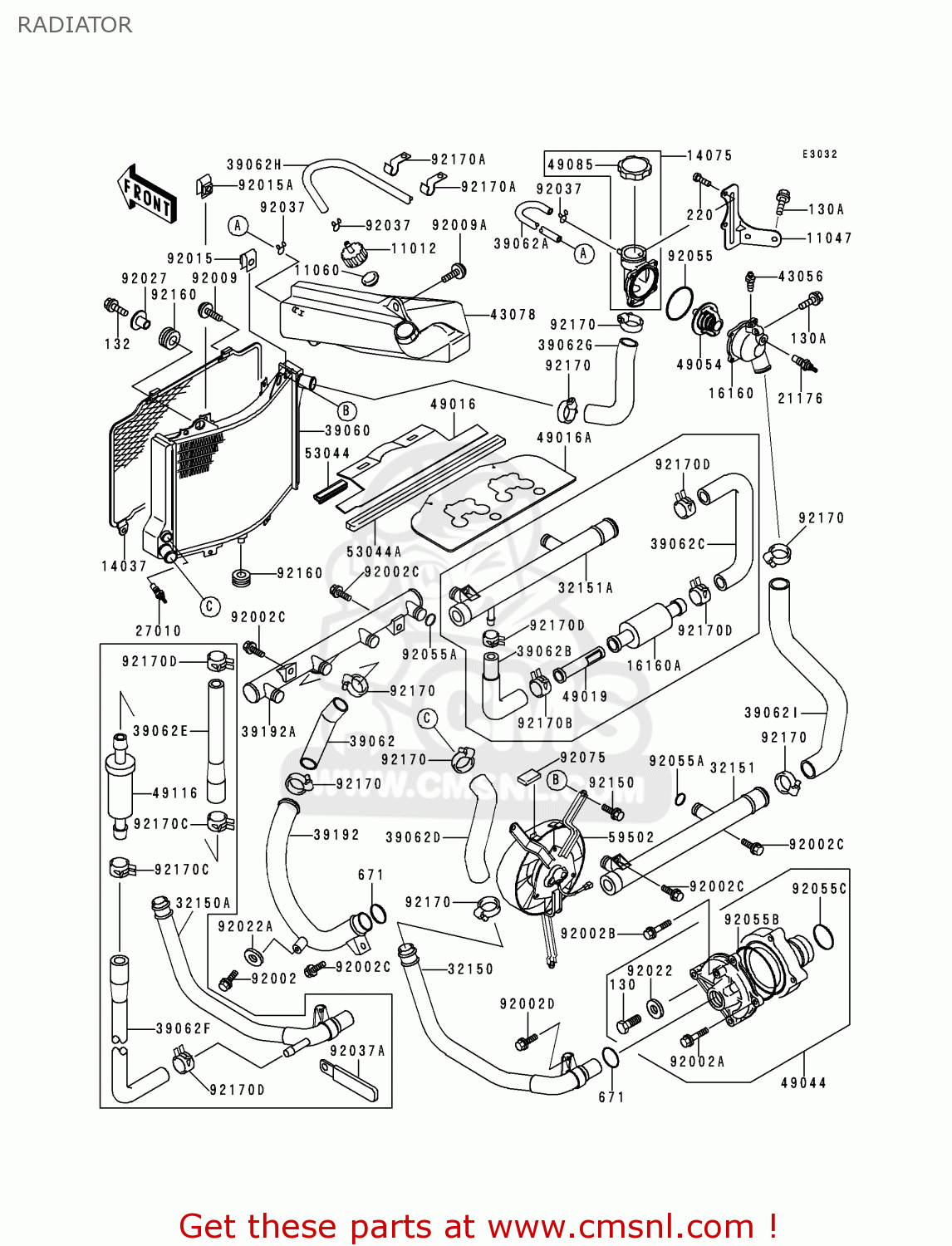 RADIATOR ZX1100D7 ZZR1100 1999 EUROPE UK FR NL GR IT NR SP ST