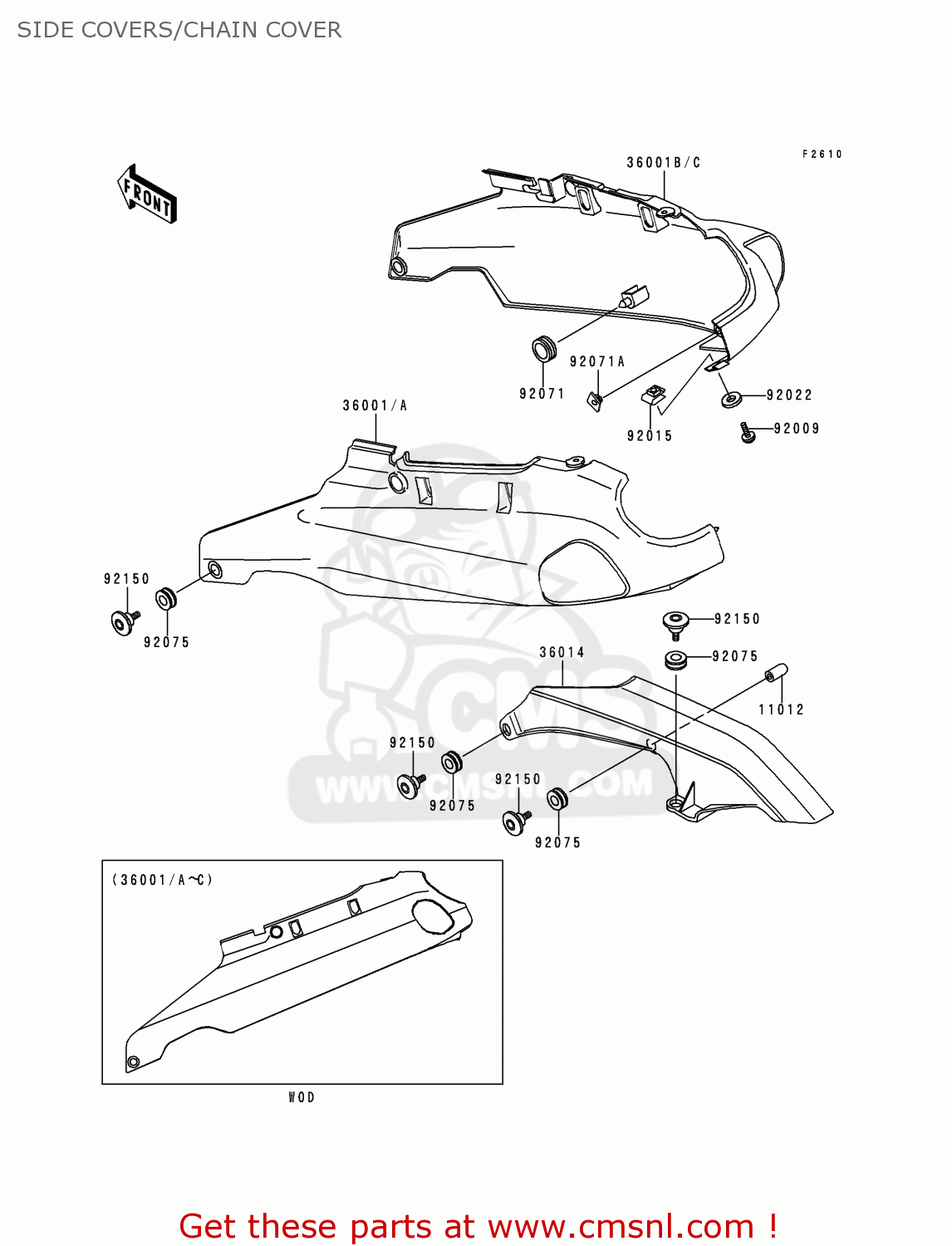 SIDE COVERS/CHAIN COVER ZX1100D7 ZZR1100 1999 EUROPE UK FR NL GR IT NR SP ST