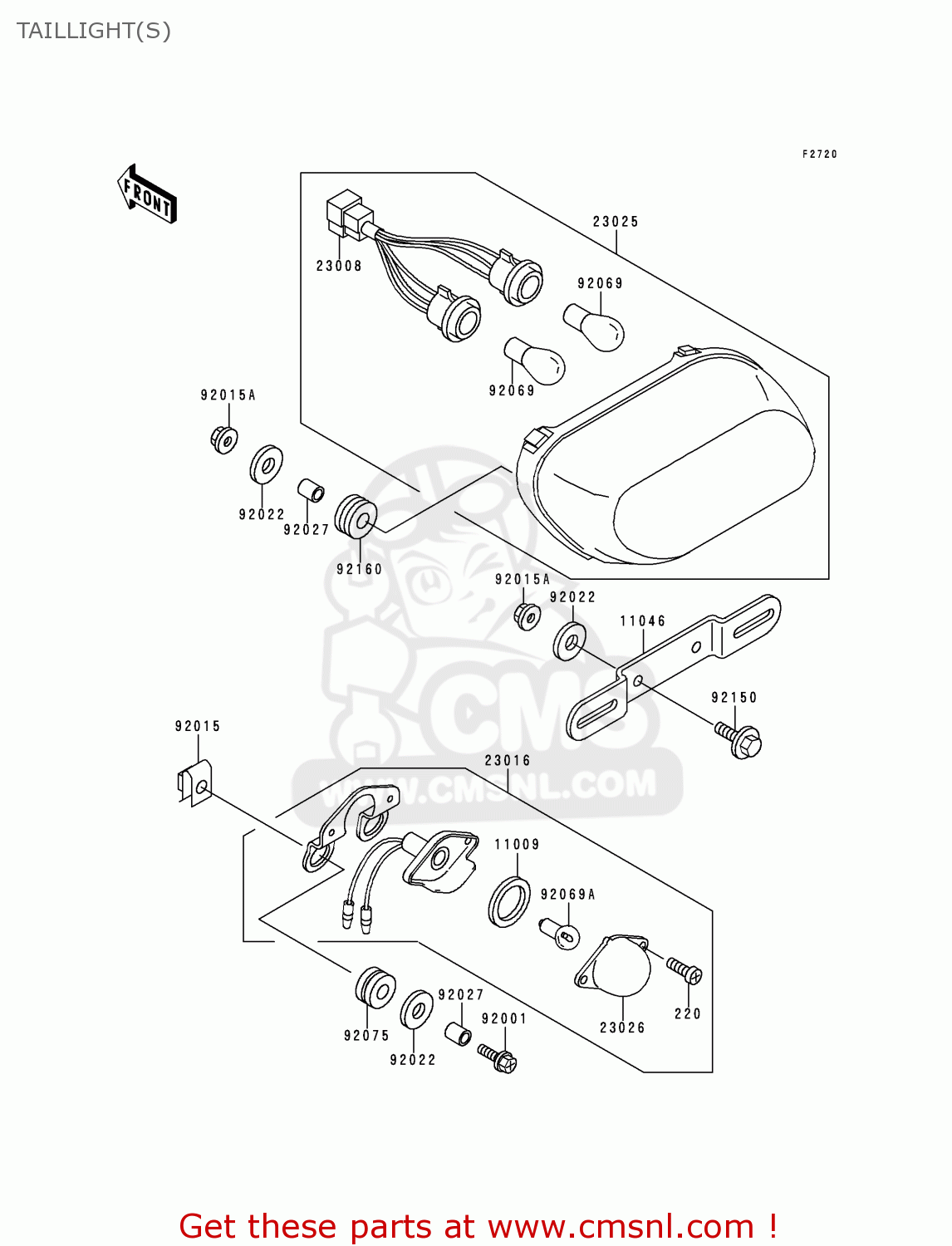 TAILLIGHT(S) ZX1100D7 ZZR1100 1999 EUROPE UK FR NL GR IT NR SP ST
