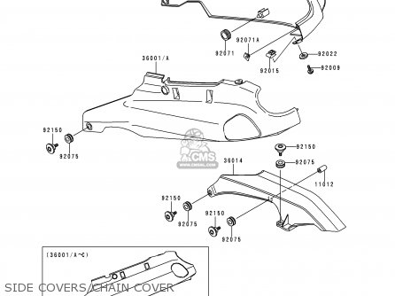 SIDE COVERS/CHAIN COVER - ZX1100D7 ZZR1100 1999 EUROPE UK FR NL GR IT NR SP ST