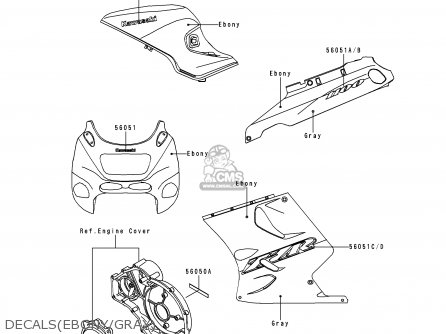 DECALS(EBONY/GRAY) - ZX1100D7 ZZR1100 1999 EUROPE UK FR NL GR IT NR SP ST