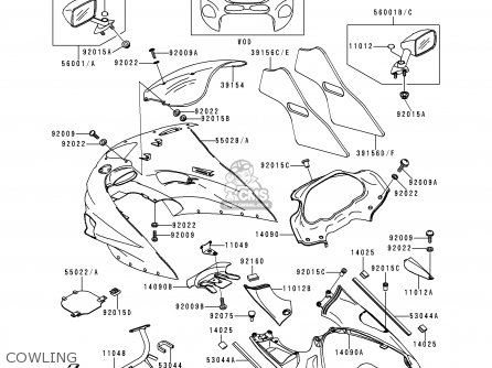 COWLING - ZX1100D7 ZZR1100 1999 EUROPE UK FR NL GR IT NR SP ST