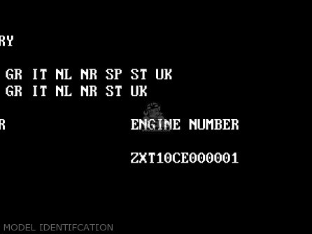 MODEL IDENTIFCATION - ZX1100D7 ZZR1100 1999 EUROPE UK FR NL GR IT NR SP ST