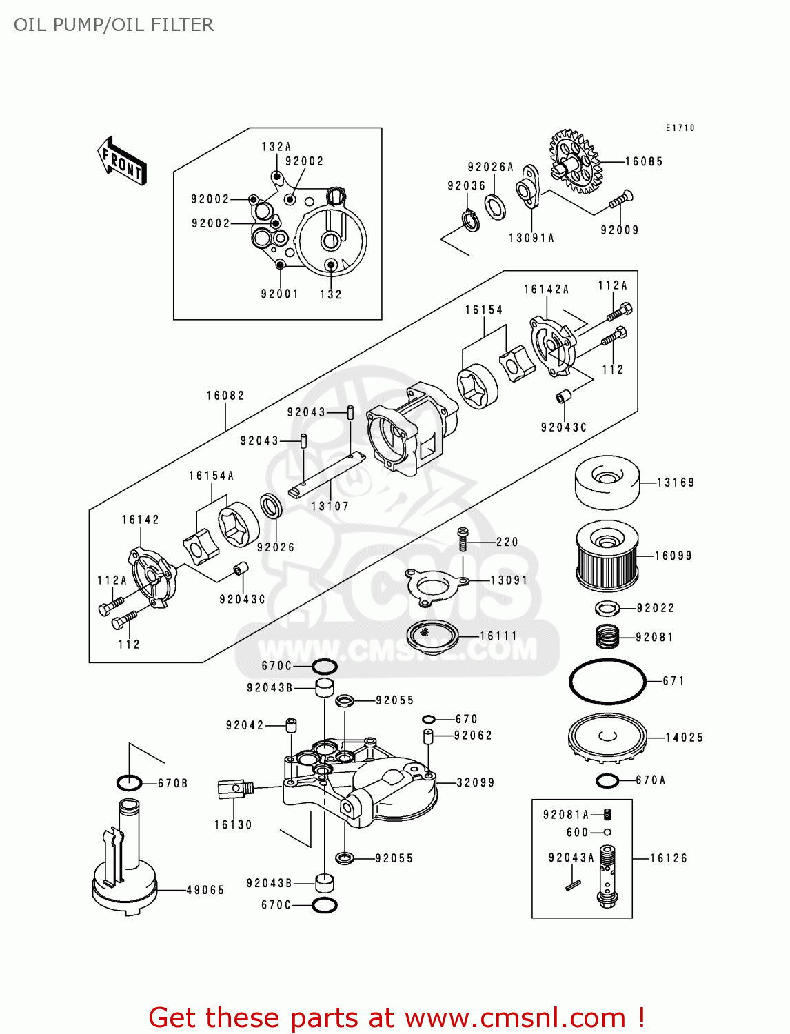OIL PUMP/OIL FILTER ZX1100D8 NINJAZX11 2000 USA CALIFORNIA CANADA