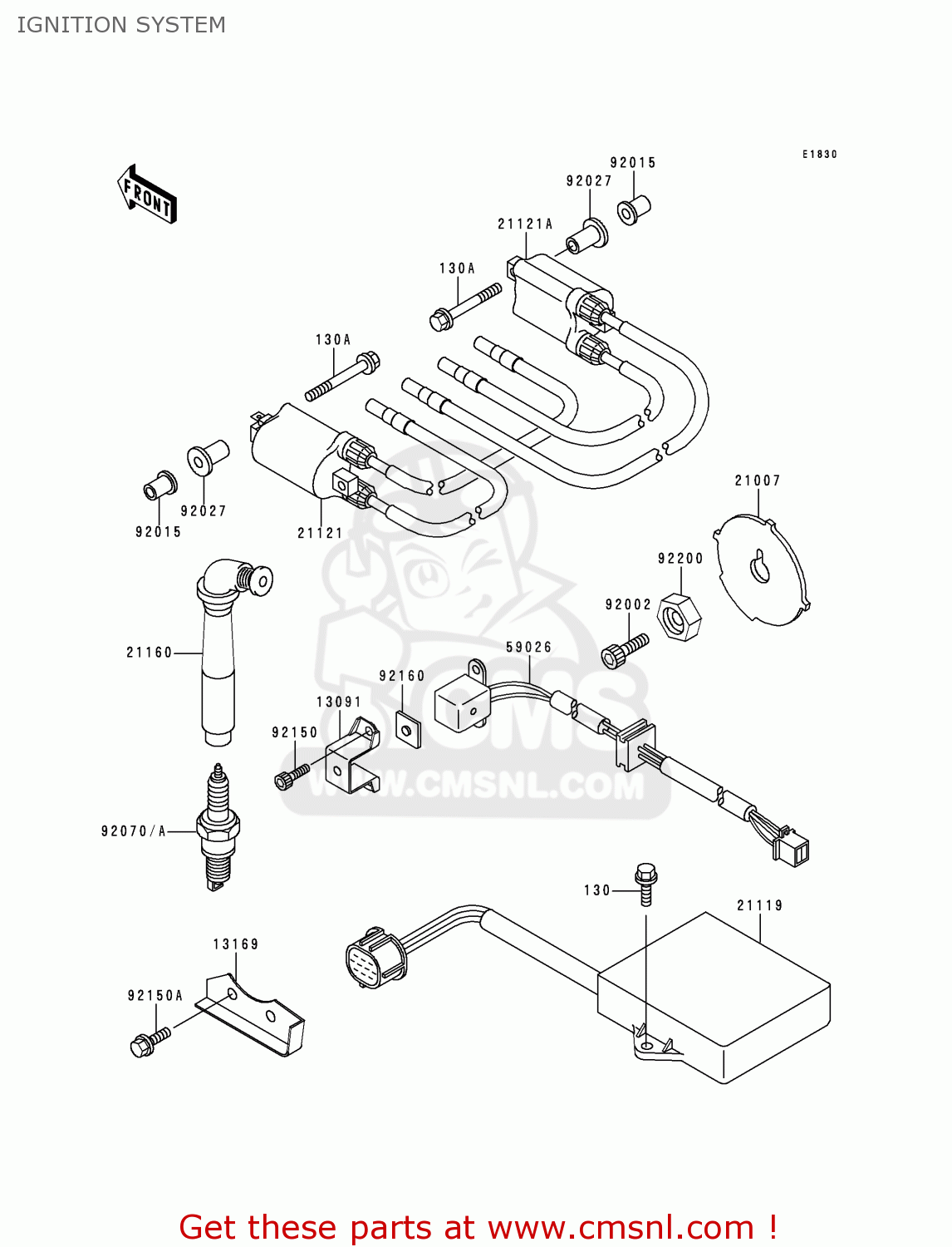 IGNITION SYSTEM ZX1100D8 NINJAZX11 2000 USA CALIFORNIA CANADA