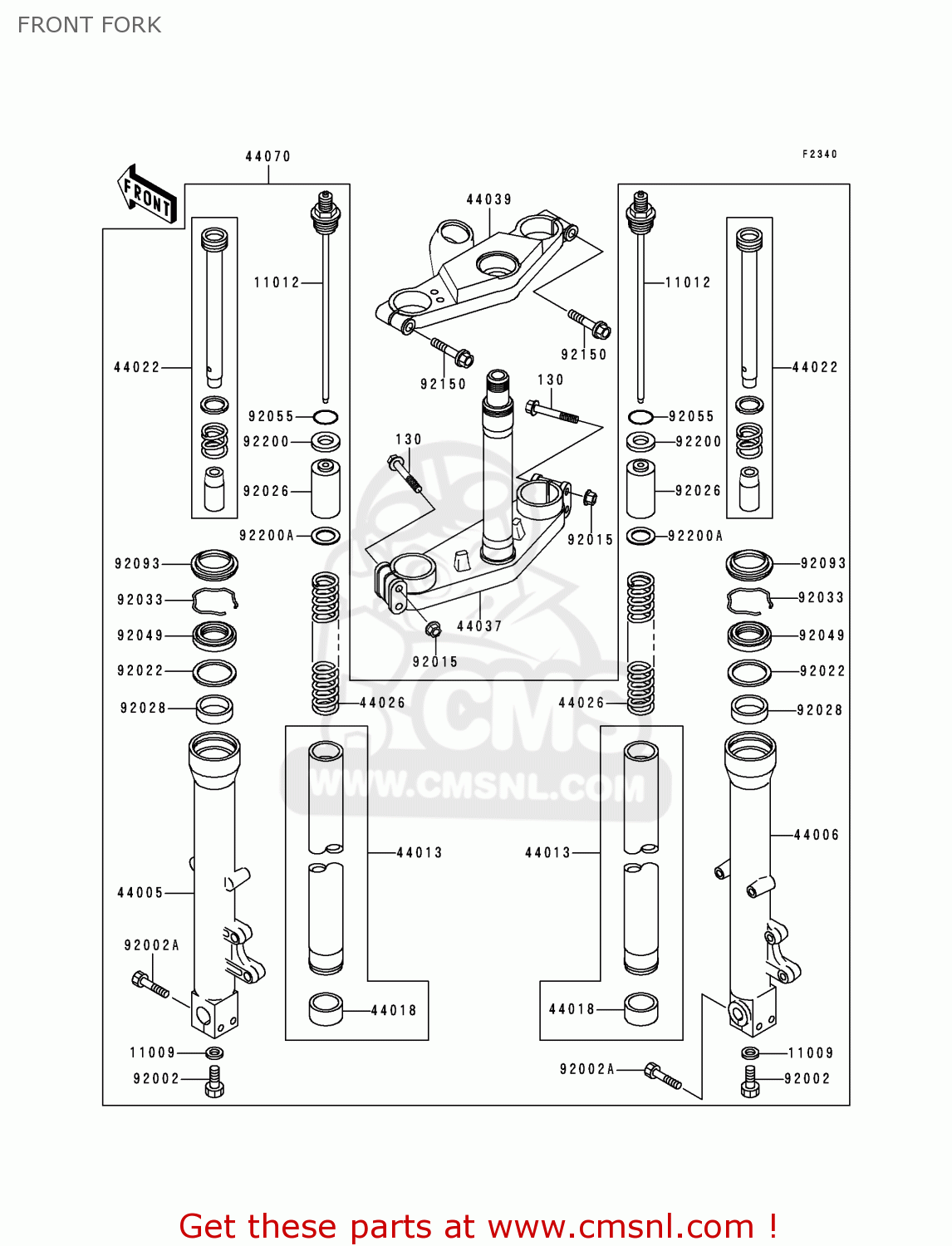 FRONT FORK ZX1100D8 NINJAZX11 2000 USA CALIFORNIA CANADA