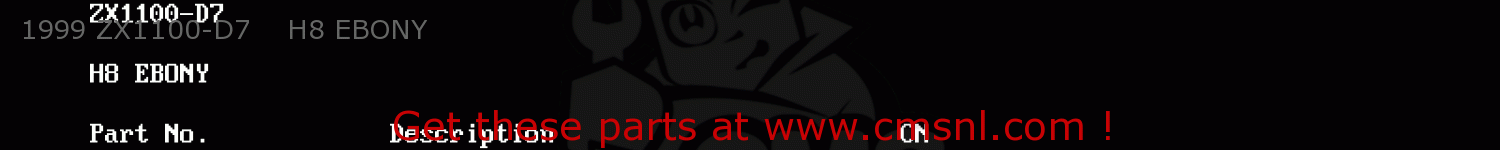 1999 ZX1100-D7    H8 EBONY ZX1100D8 NINJAZX11 2000 USA CALIFORNIA CANADA