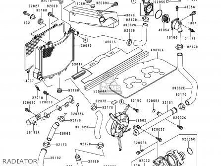 RADIATOR - ZX1100D8 NINJAZX11 2000 USA CALIFORNIA CANADA