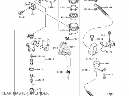 REAR MASTER CYLINDER - ZX1100D8 NINJAZX11 2000 USA CALIFORNIA CANADA