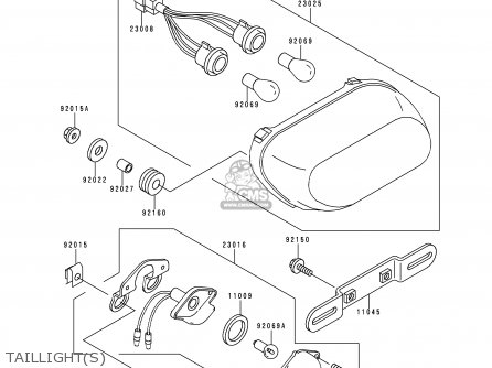 TAILLIGHT(S) - ZX1100D8 NINJAZX11 2000 USA CALIFORNIA CANADA