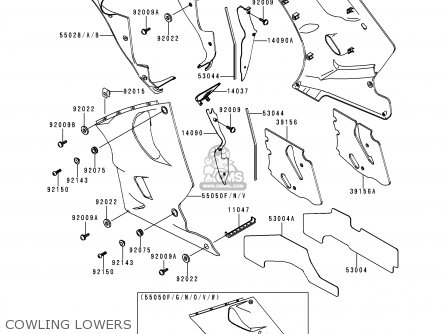 COWLING LOWERS - ZX1100D8 NINJAZX11 2000 USA CALIFORNIA CANADA