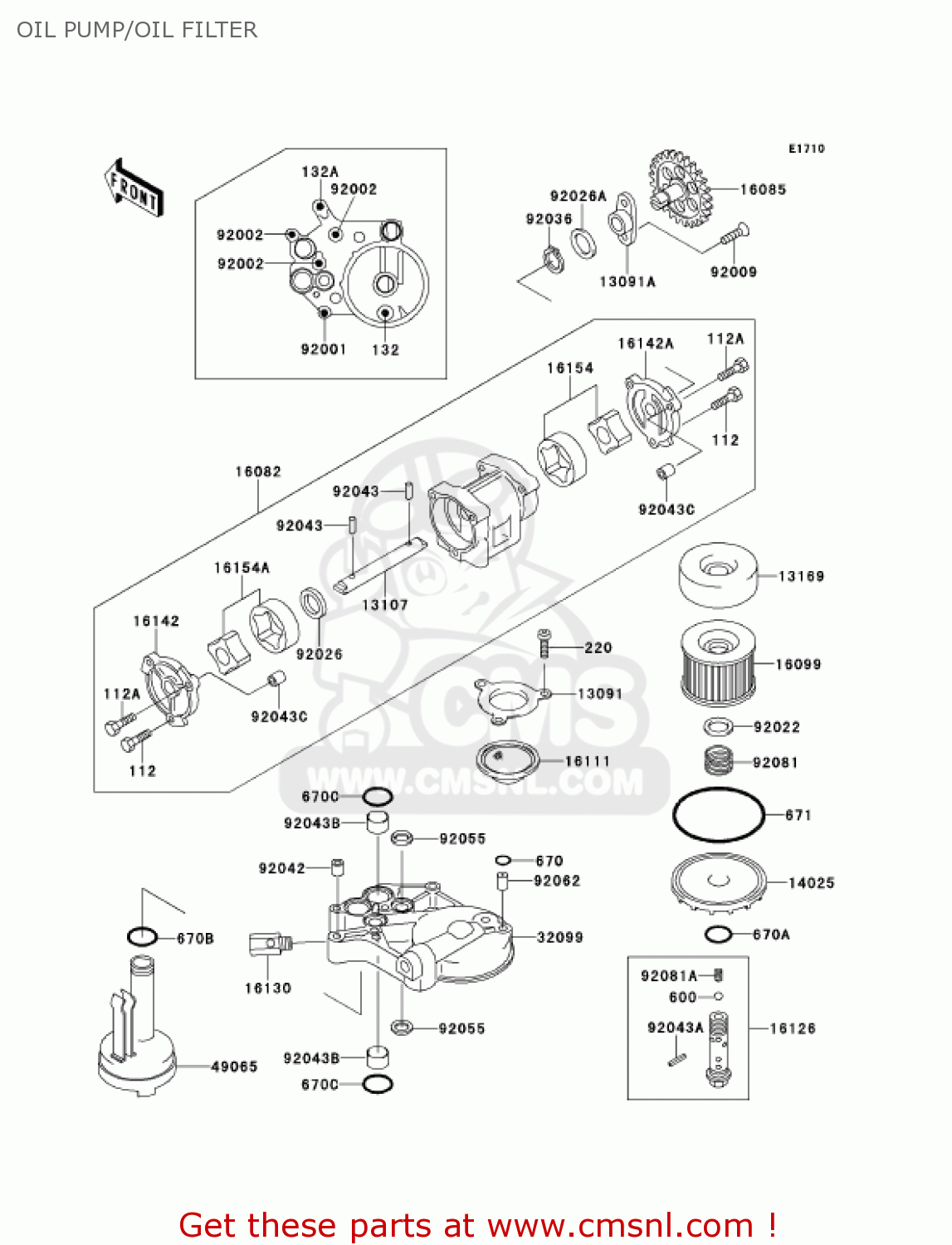 OIL PUMP/OIL FILTER ZX1100D9 NINJAZX11 2001 USA CALIFORNIA