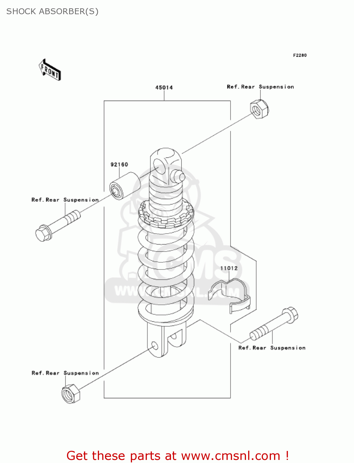 SHOCK ABSORBER(S) ZX1100D9 NINJAZX11 2001 USA CALIFORNIA