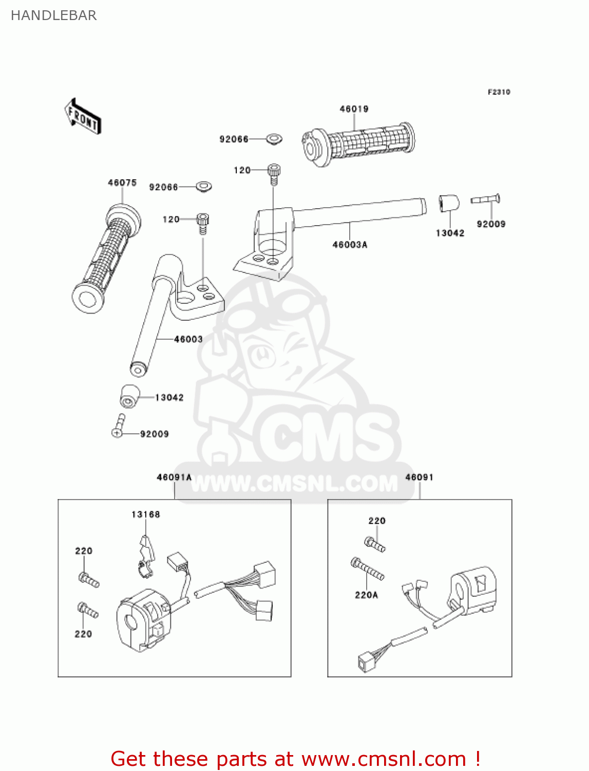 HANDLEBAR ZX1100D9 NINJAZX11 2001 USA CALIFORNIA