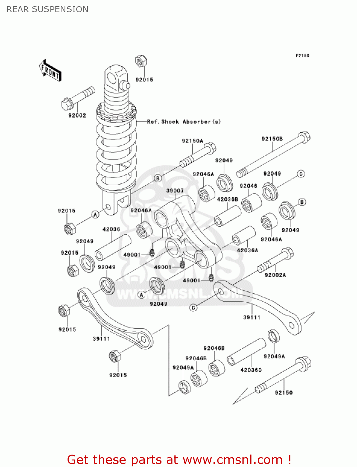 REAR SUSPENSION ZX1100D9 NINJAZX11 2001 USA CALIFORNIA