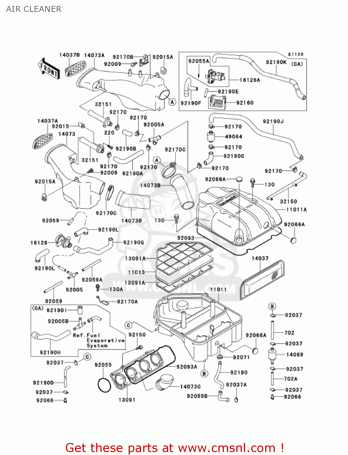 AIR CLEANER ZX1100D9 NINJAZX11 2001 USA CALIFORNIA