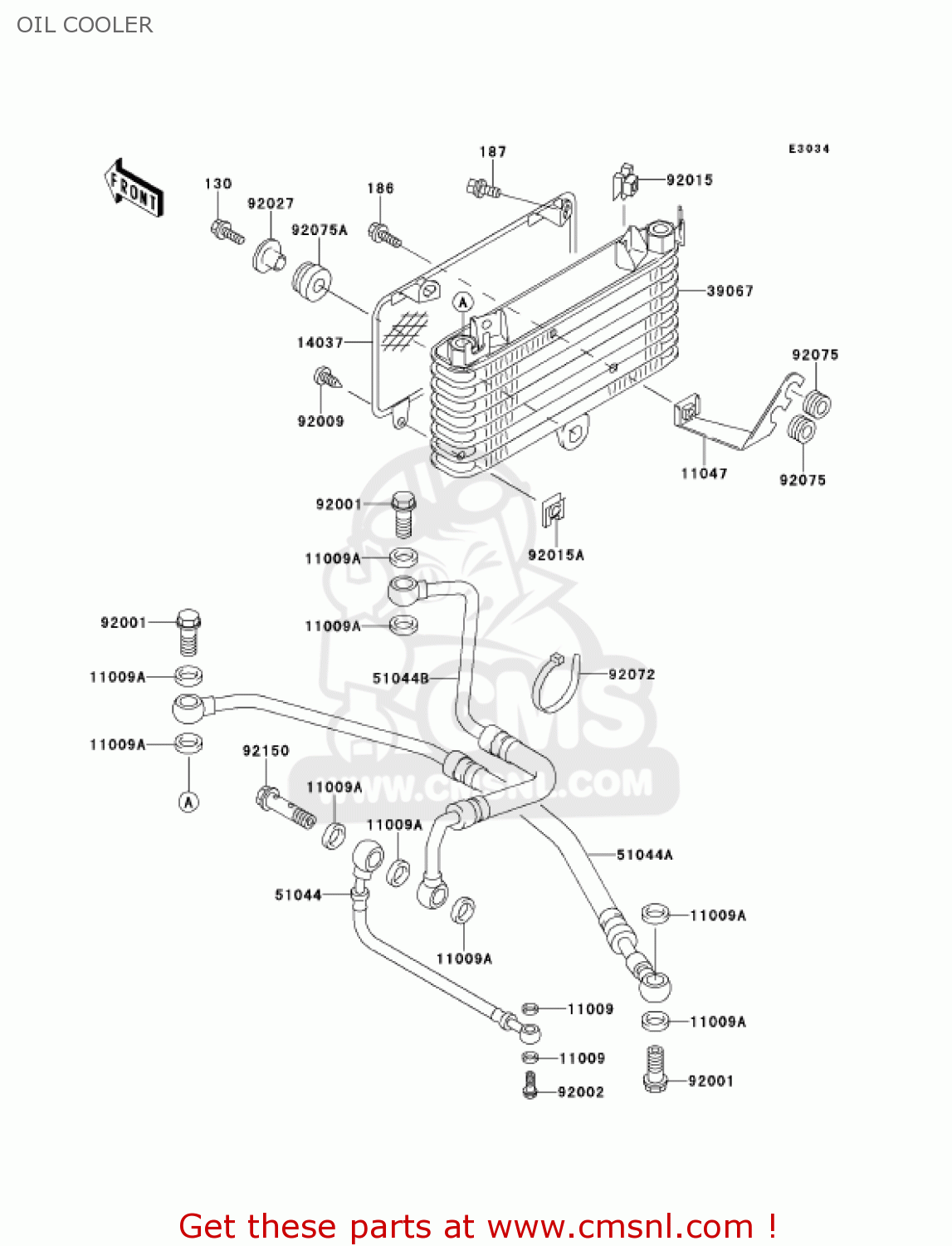OIL COOLER ZX1100D9 NINJAZX11 2001 USA CALIFORNIA