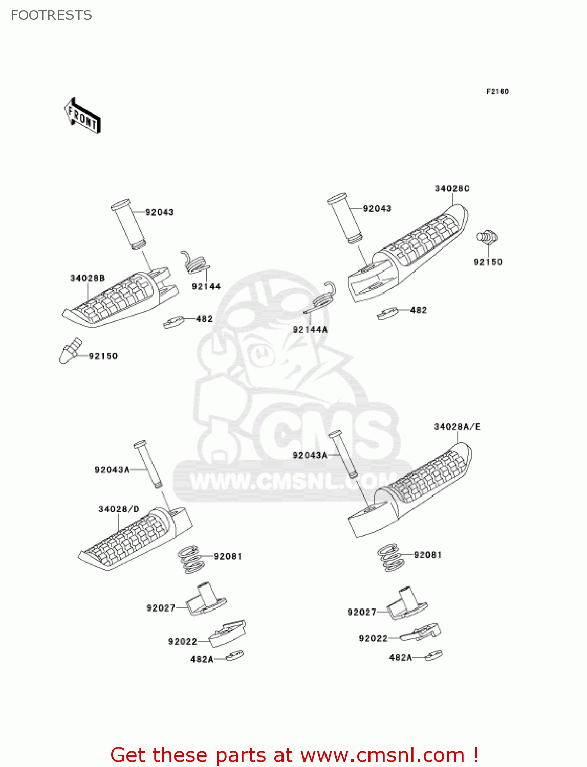 FOOTRESTS ZX1100D9 NINJAZX11 2001 USA CALIFORNIA