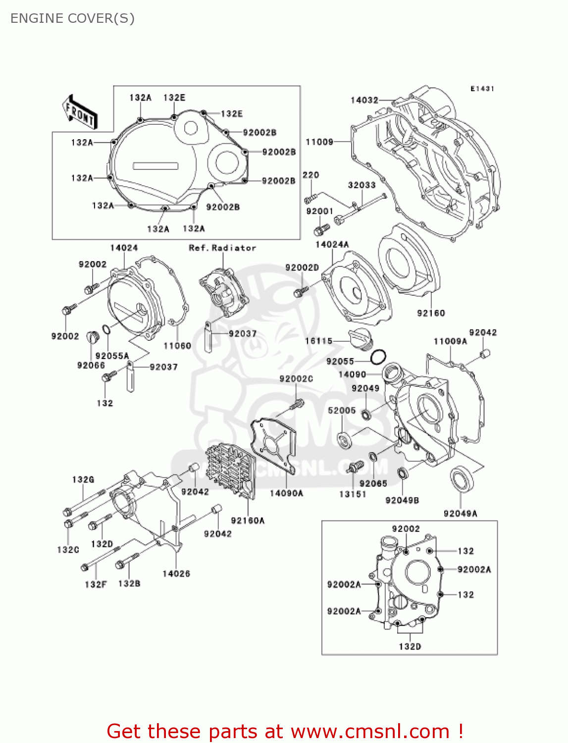 ENGINE COVER(S) ZX1100D9 NINJAZX11 2001 USA CALIFORNIA
