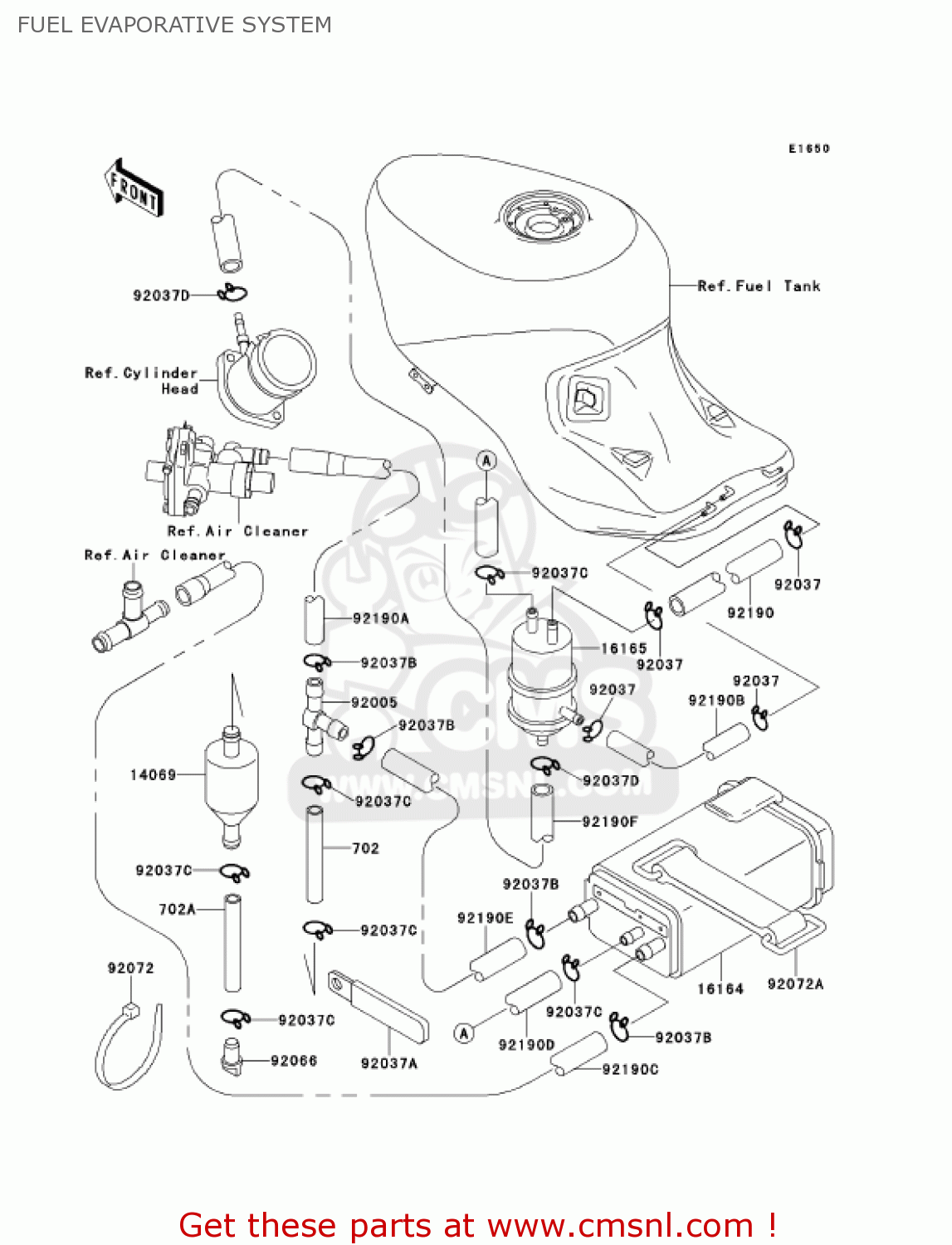 FUEL EVAPORATIVE SYSTEM ZX1100D9 NINJAZX11 2001 USA CALIFORNIA