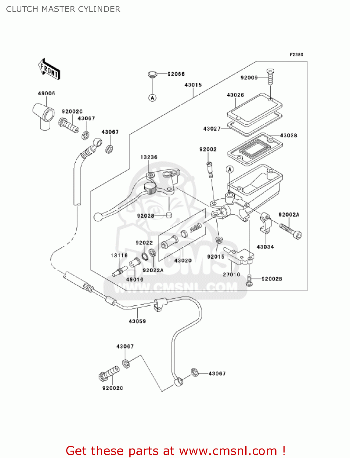 CLUTCH MASTER CYLINDER ZX1100D9 NINJAZX11 2001 USA CALIFORNIA