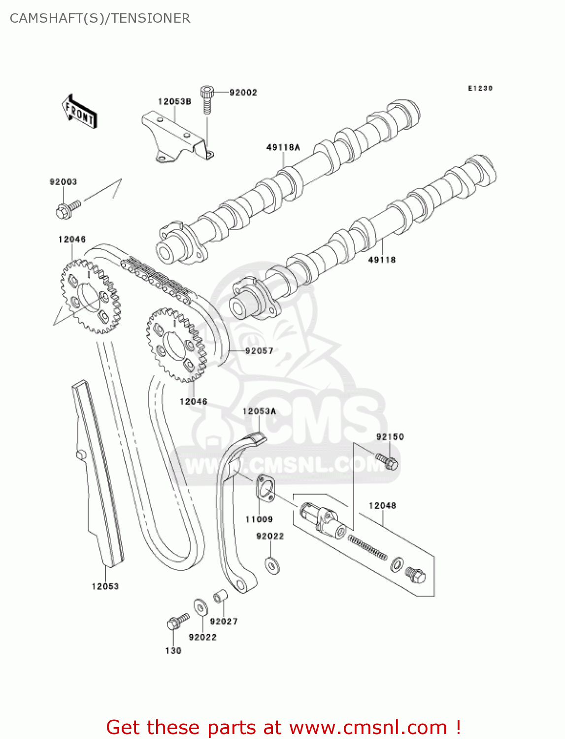 CAMSHAFT(S)/TENSIONER ZX1100D9 NINJAZX11 2001 USA CALIFORNIA