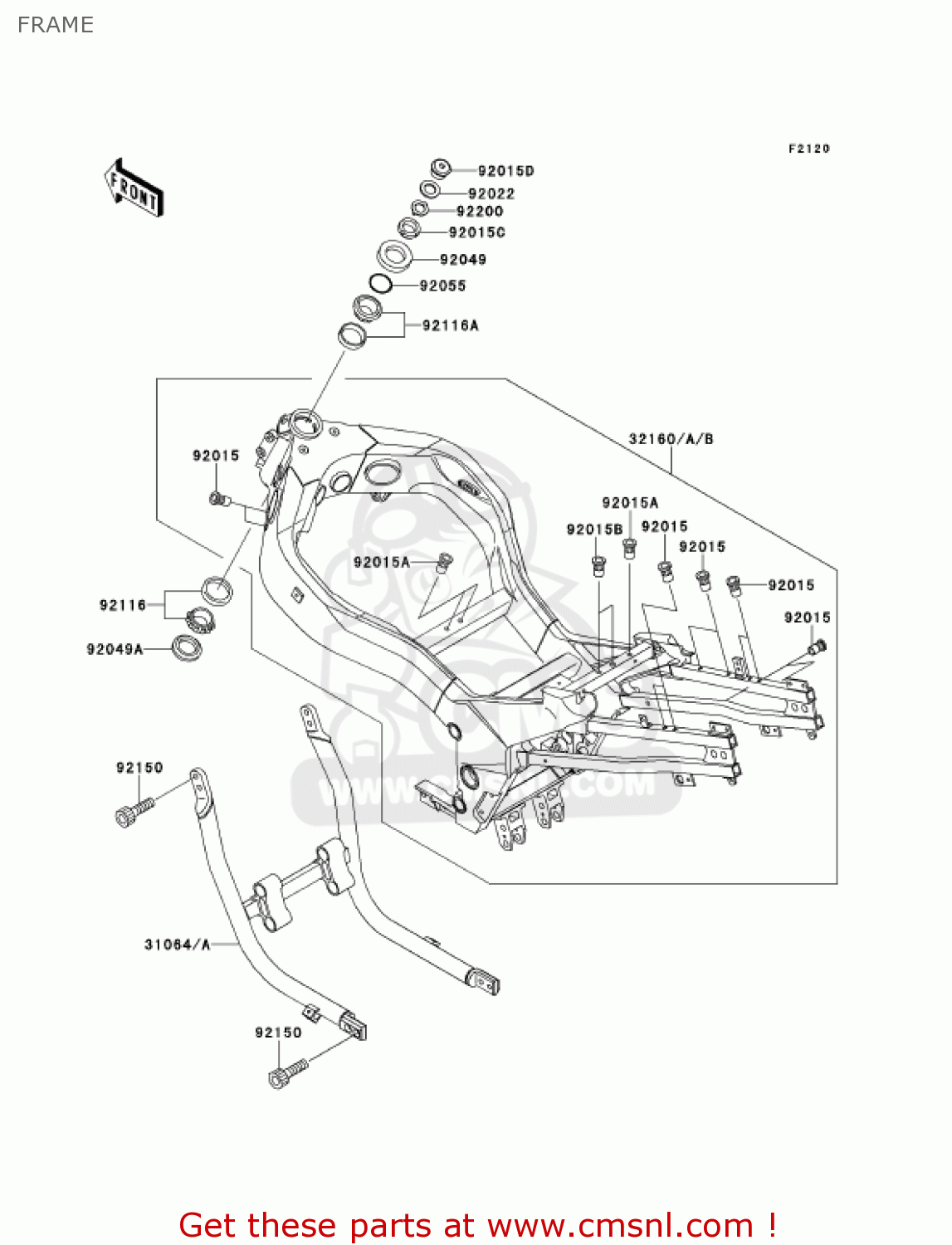FRAME ZX1100D9 NINJAZX11 2001 USA CALIFORNIA