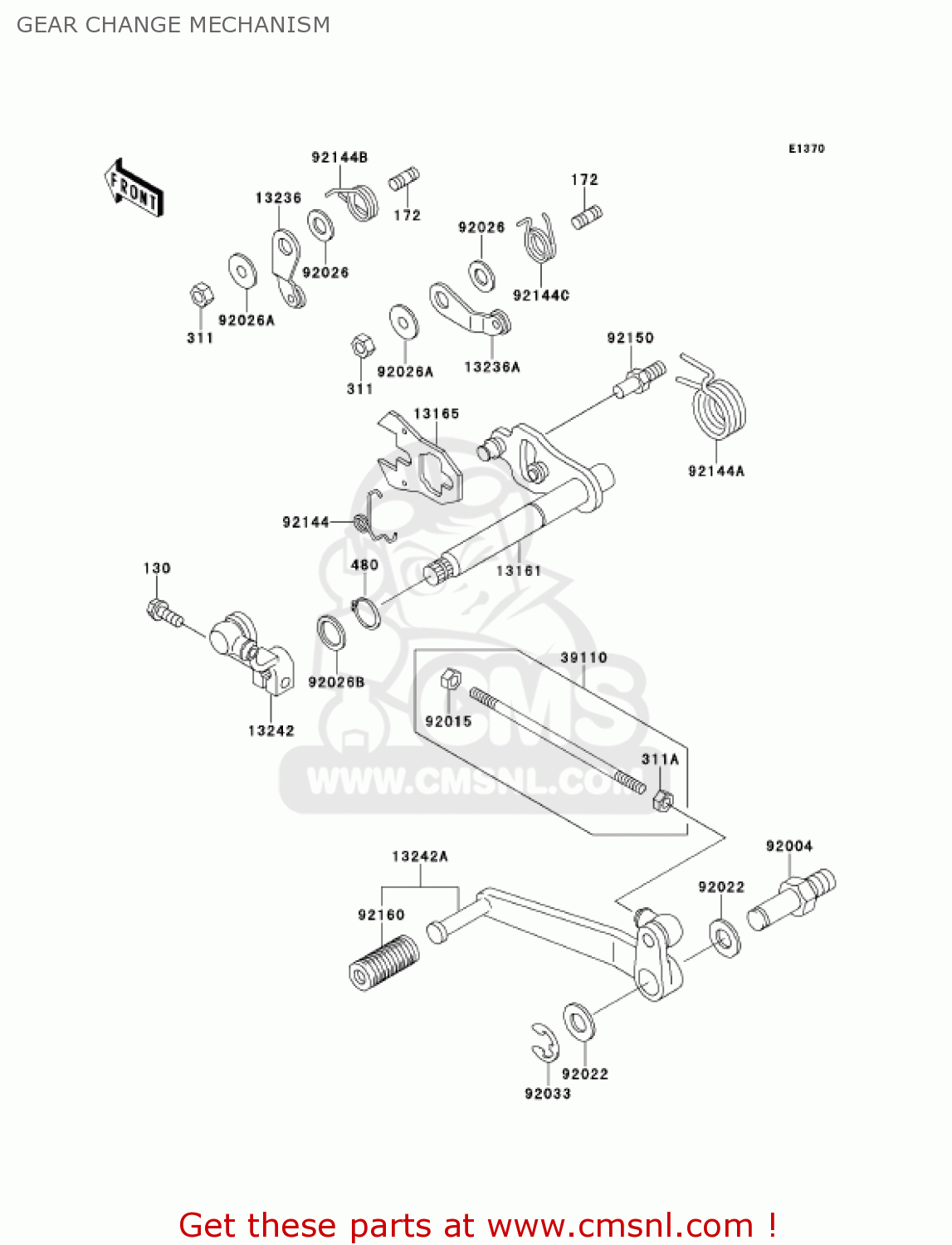 GEAR CHANGE MECHANISM ZX1100D9 NINJAZX11 2001 USA CALIFORNIA