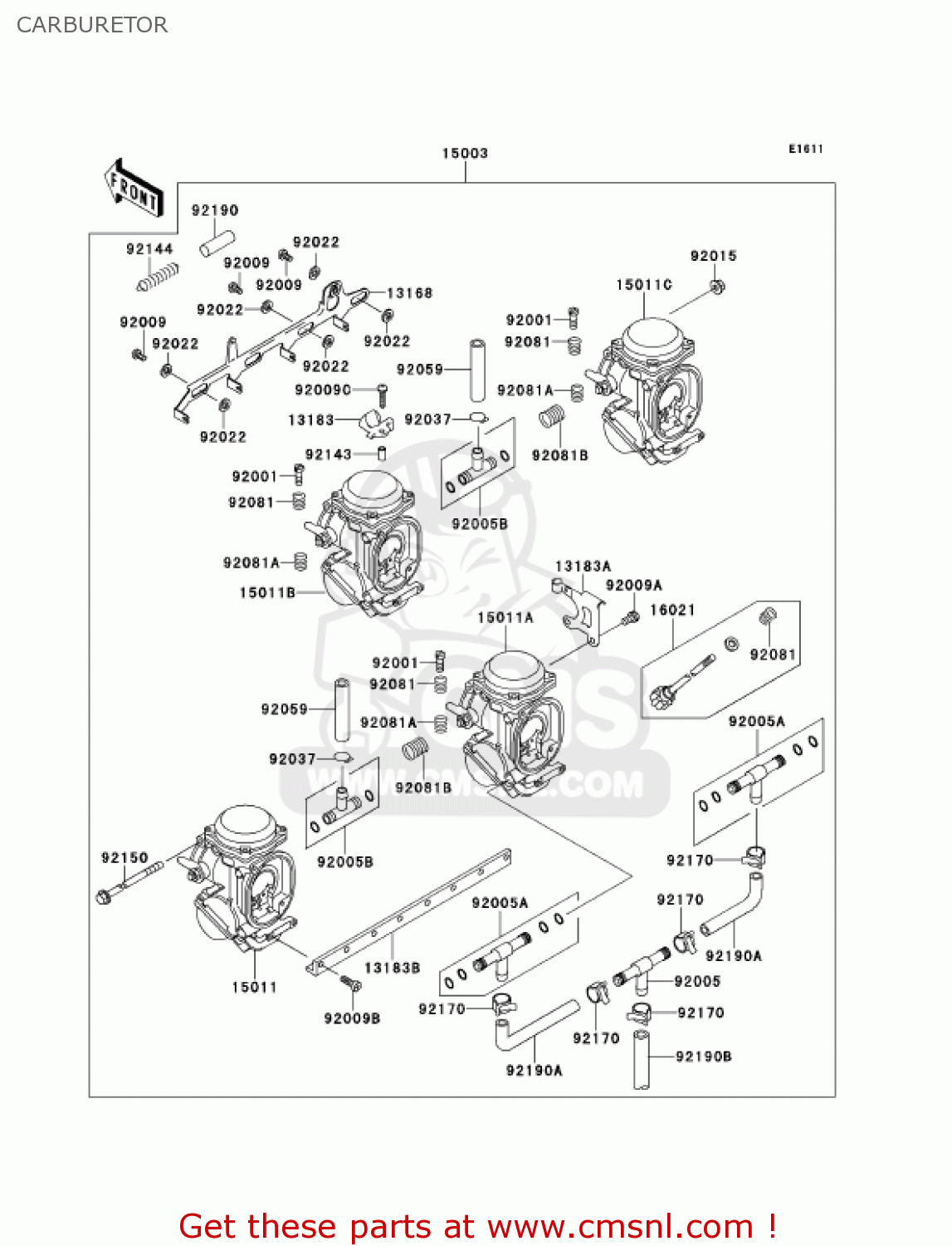 CARBURETOR ZX1100D9 NINJAZX11 2001 USA CALIFORNIA