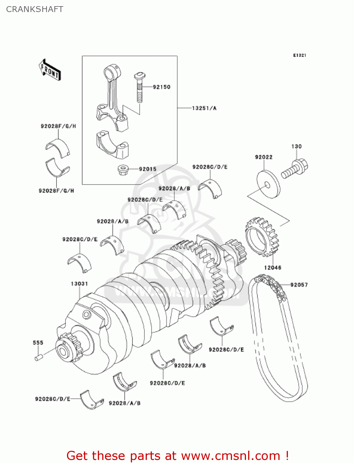 CRANKSHAFT ZX1100D9 NINJAZX11 2001 USA CALIFORNIA