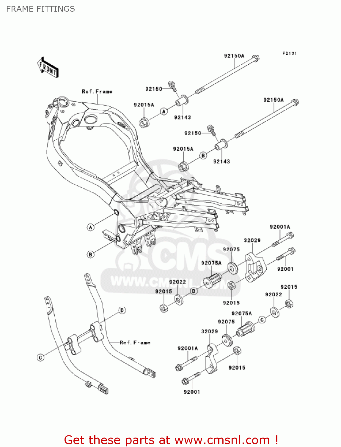 FRAME FITTINGS ZX1100D9 NINJAZX11 2001 USA CALIFORNIA