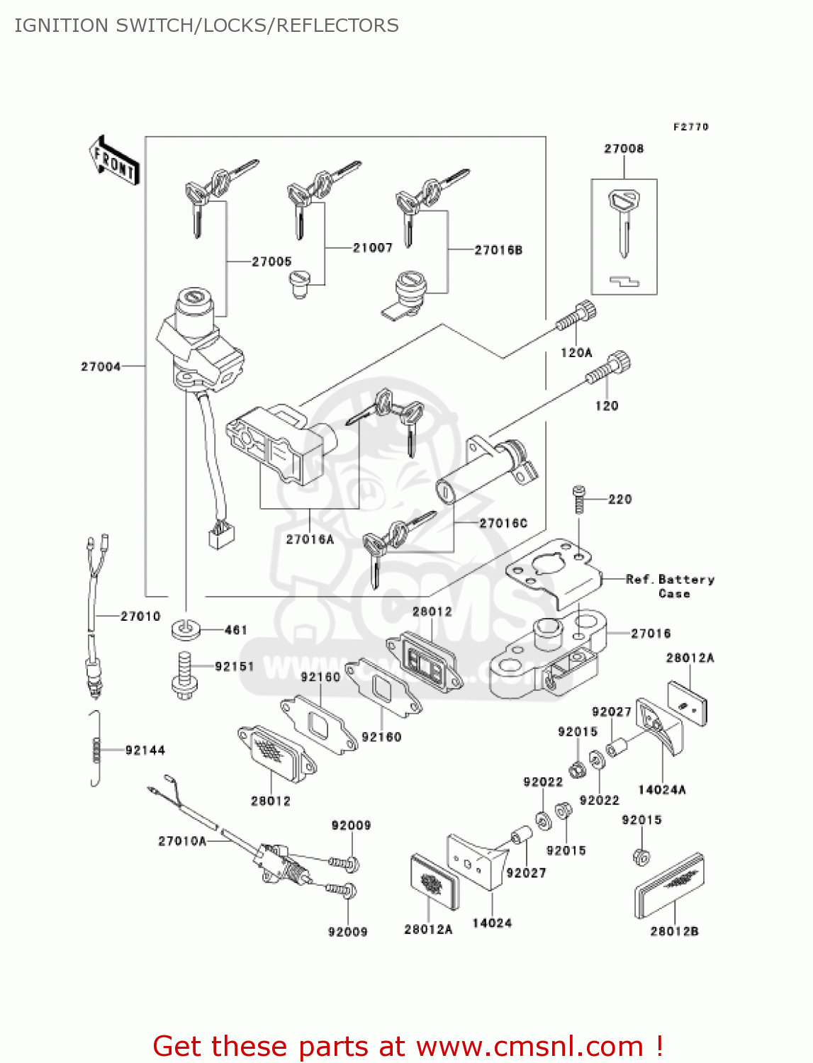 IGNITION SWITCH/LOCKS/REFLECTORS ZX1100D9 NINJAZX11 2001 USA CALIFORNIA