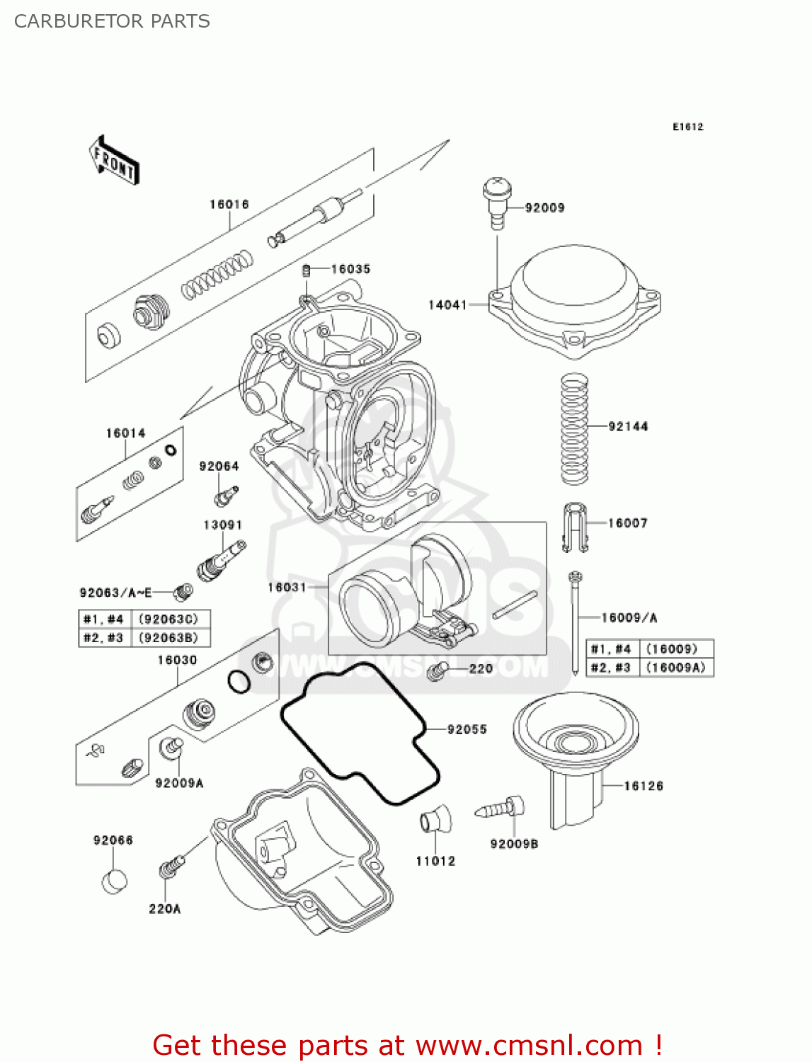 CARBURETOR PARTS ZX1100D9 NINJAZX11 2001 USA CALIFORNIA