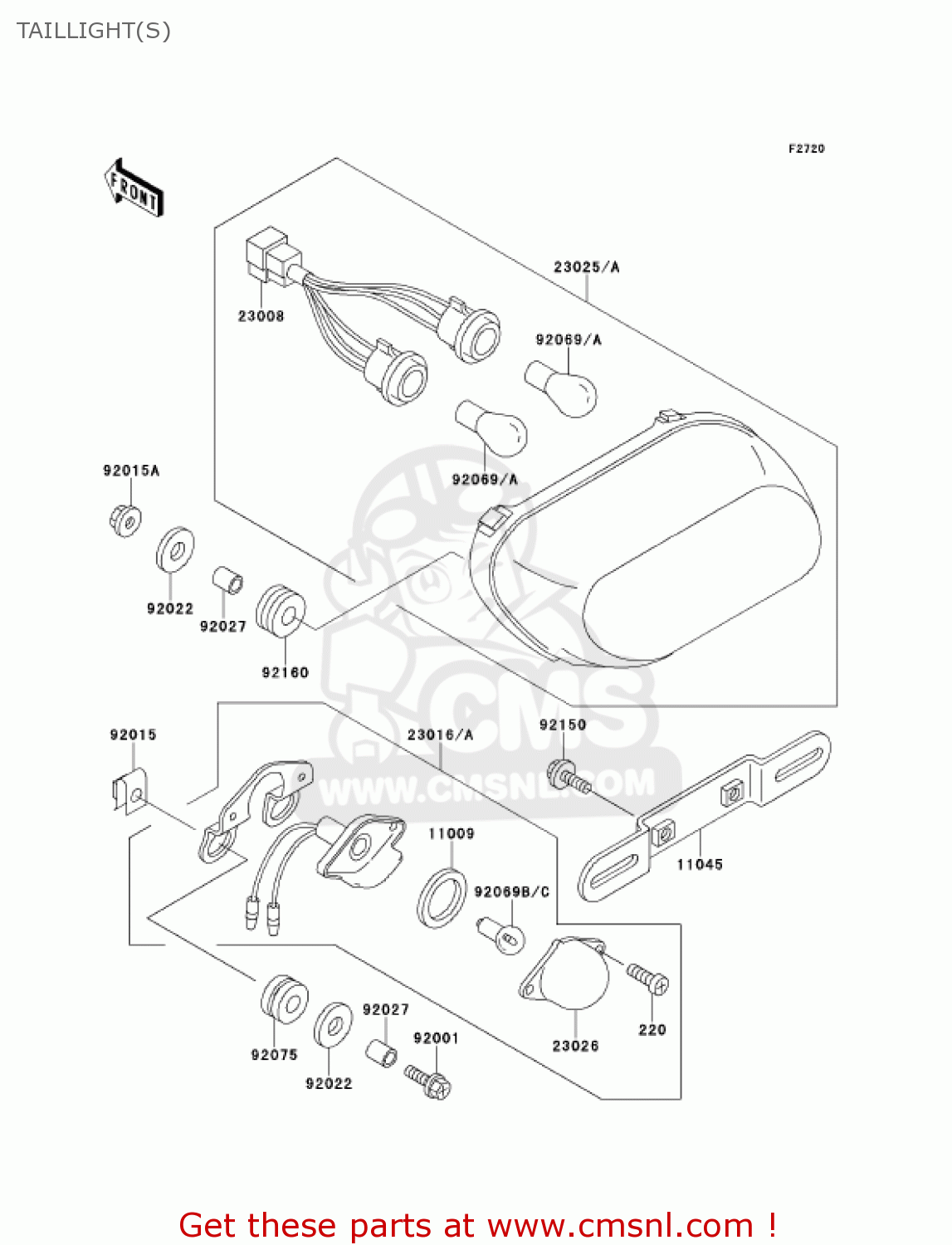 TAILLIGHT(S) ZX1100D9 NINJAZX11 2001 USA CALIFORNIA