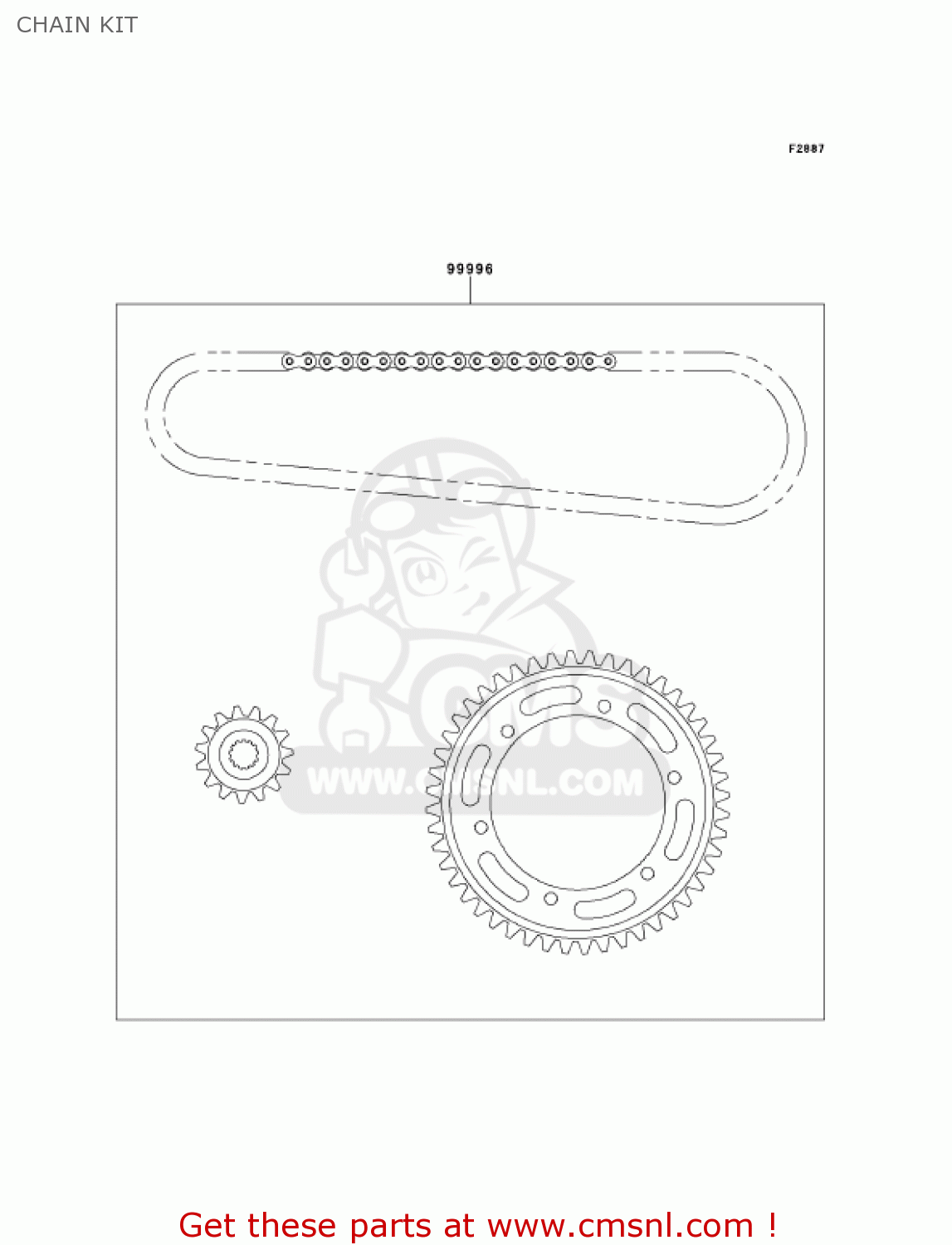 CHAIN KIT ZX1100D9 NINJAZX11 2001 USA CALIFORNIA